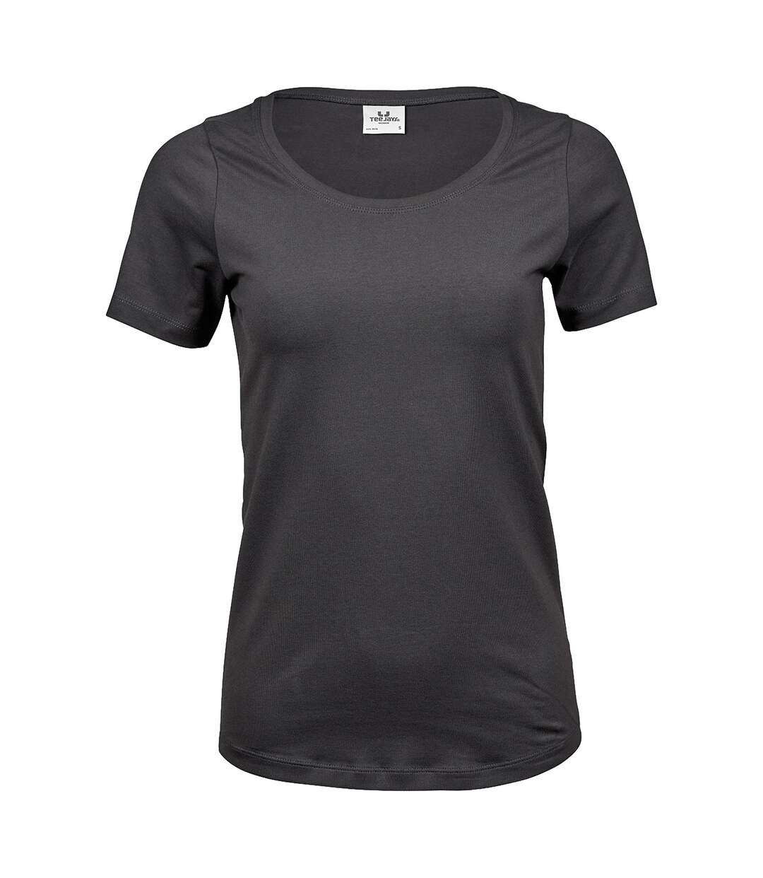 Womens/ladies Stretch T-shirt Dark Grey Tee Jays-1