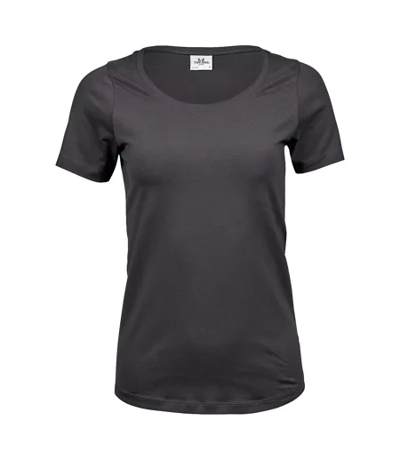Womens/ladies Stretch T-shirt Dark Grey Tee Jays