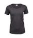 Womens/ladies Stretch T-shirt Dark Grey Tee Jays-1