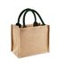 Westford Mill Jute Mini Gift Bag (6 Liters) (Natural/Forest Green) (One Size) - UTBC2791