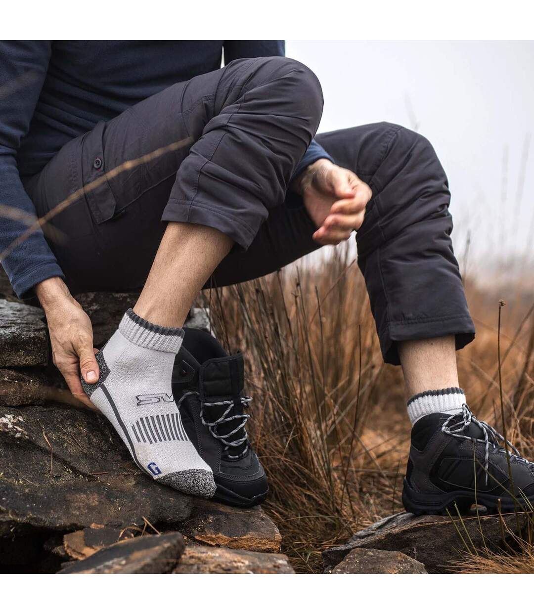Chaussettes Randonnée Homme Basses avec Renforcées-4