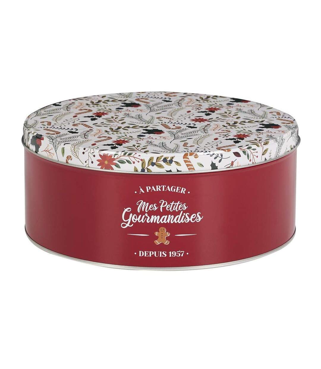 Lot de 3 Boîtes en Métal Mes Petites Gourmandises 25cm Rouge-3