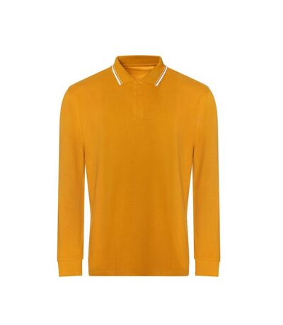 Polo homme moutarde / blanc Awdis