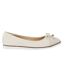 Womens/ladies tam bow wide flat ballet shoes cream Good For The Sole-2