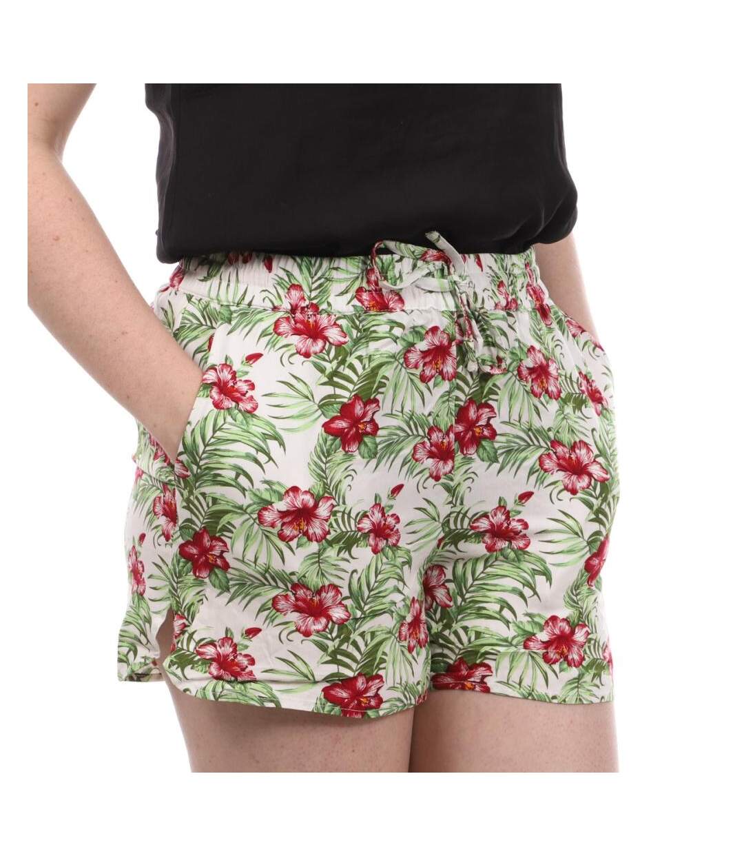 Short Blanc Fleurs Femme Vero Moda Easy - S-1