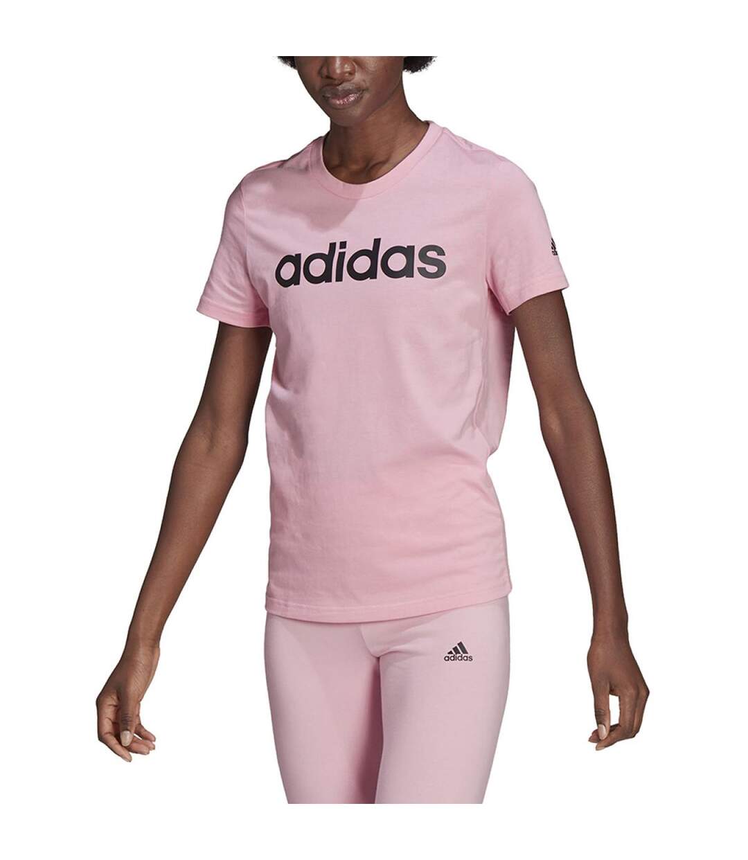 T-shirt Style Logo Essentials Femme Rose Adidas-1