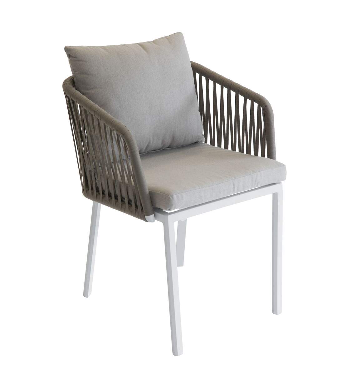 Fauteuil de jardin Barcelone - Blanc et marron