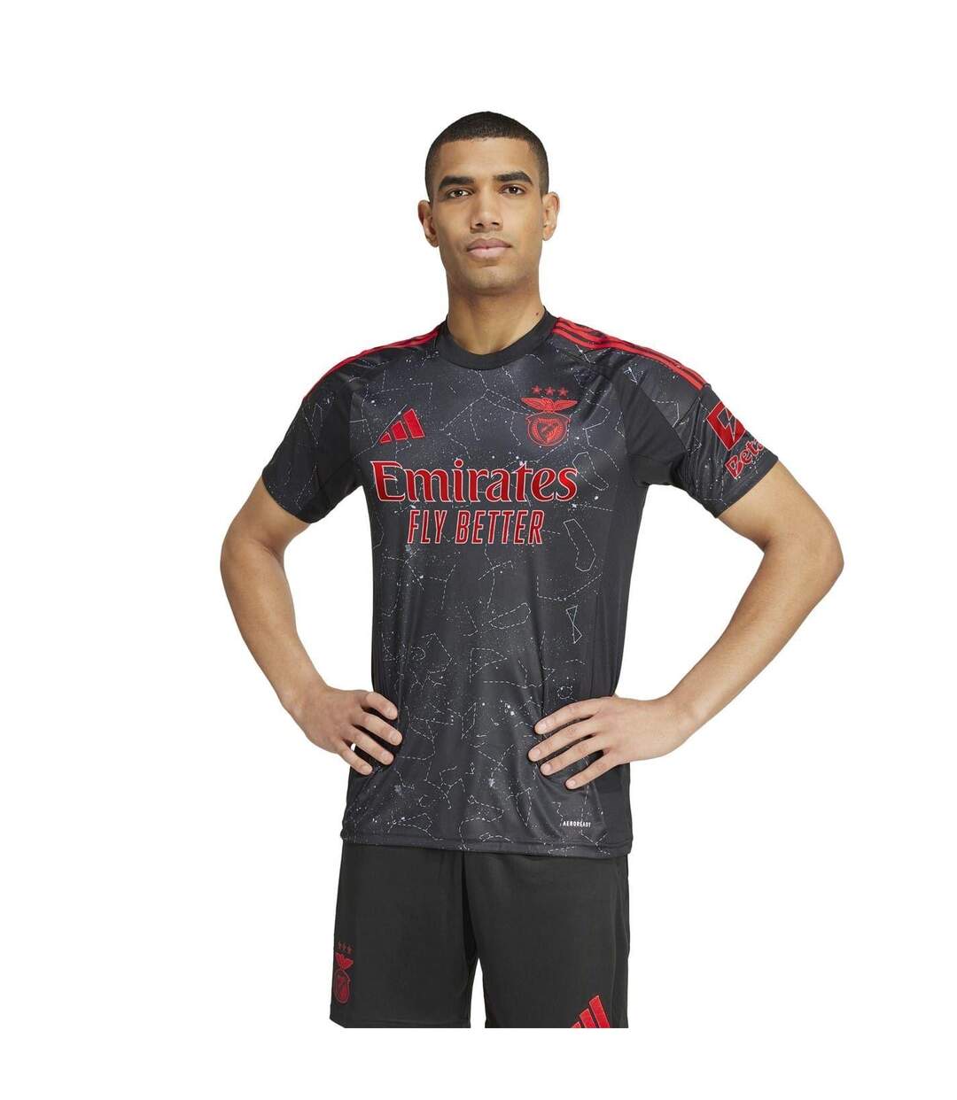 Maillot Extérieur Motif/style Sl Benfica 2024/2025 Homme Noir Adidas-1