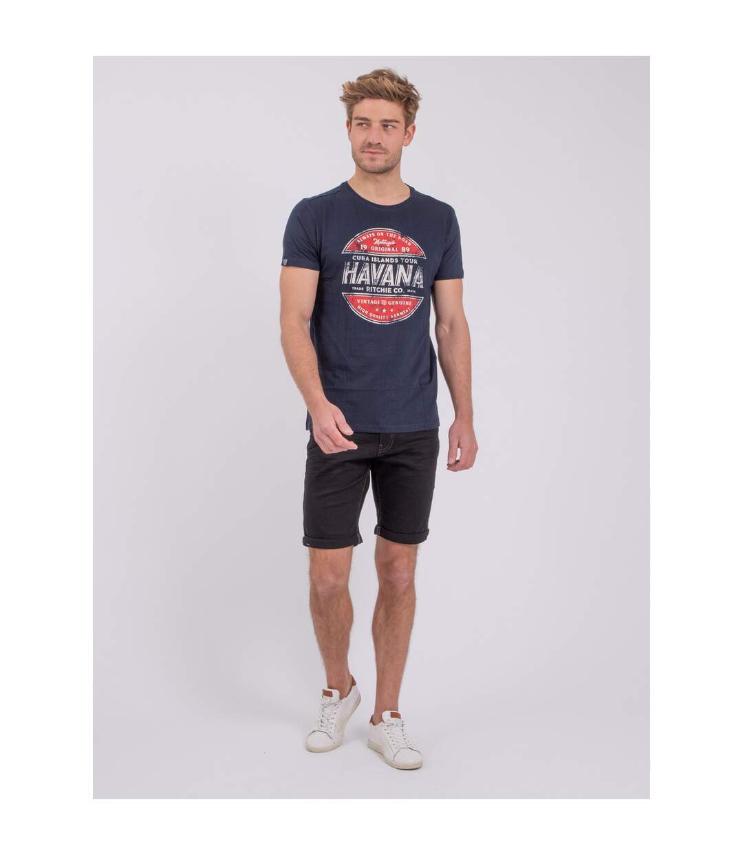 T-shirt manches courtes col rond pur coton NUMATIS-4