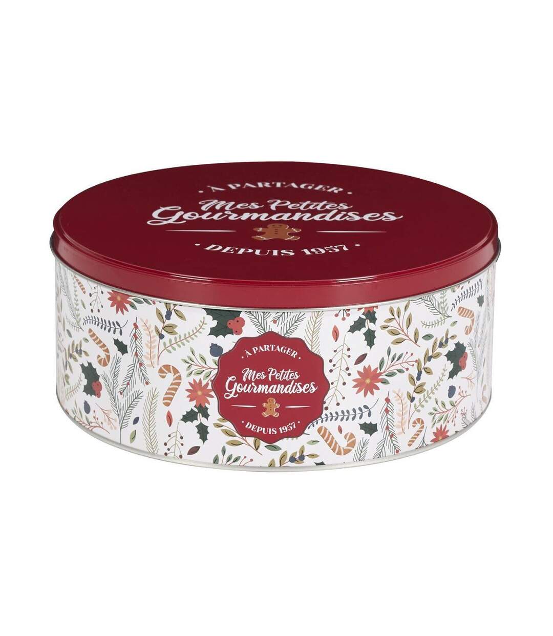 Lot de 3 Boîtes en Métal Mes Petites Gourmandises 25cm Rouge-2
