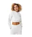 Womens/ladies Logo Crop Hoodie White Marl Everlast-2