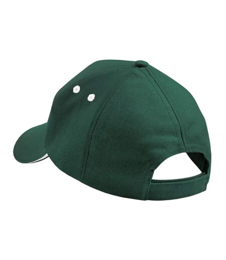 Casquette 100% Coton Adulte Unisexe Vert Bouteille Blanc Beechfield