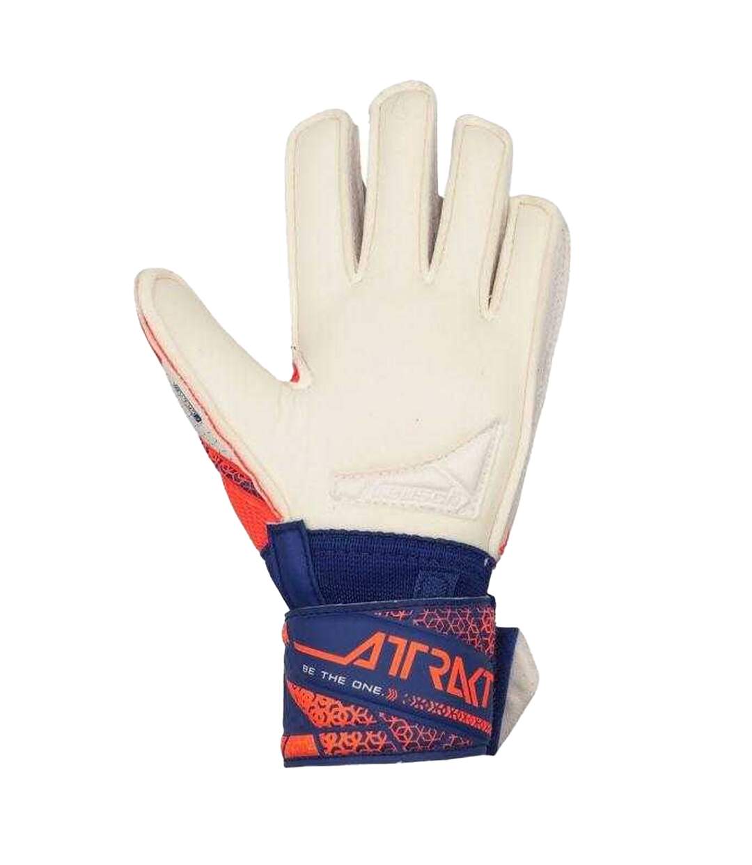 Childrens/kids Attrakt Silver Goalkeeper Gloves Orange Blue White Reusch-2
