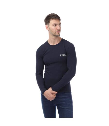T-shirt Manches Longues Homme Bleu Marine Emporio Armani