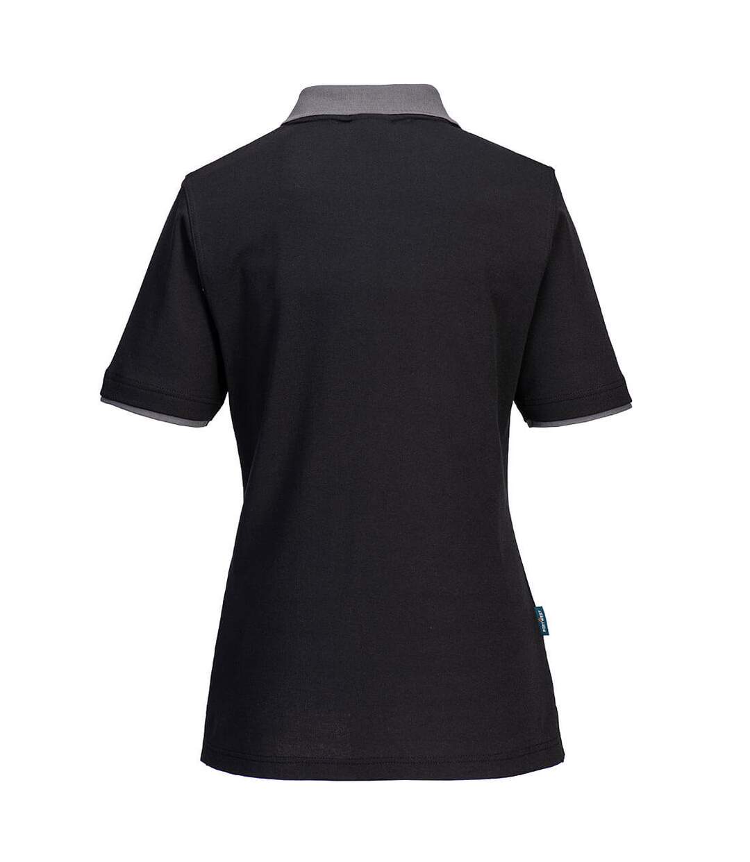 Polo pw2 femme noir / gris foncé Portwest