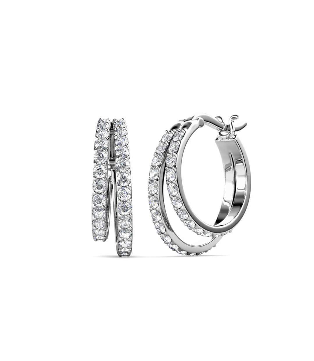 Boucles d'oreilles Duo Circlet, Cristal d'Autriche-1