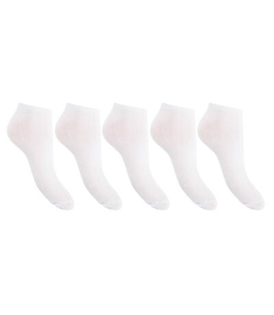 Floso Womens/Ladies Trainer Socks (Pack Of 5) (White) - UTW452