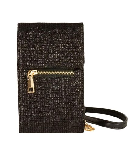 Pochette téléphone paillettes noir femme Morgan 232 - Taille unique