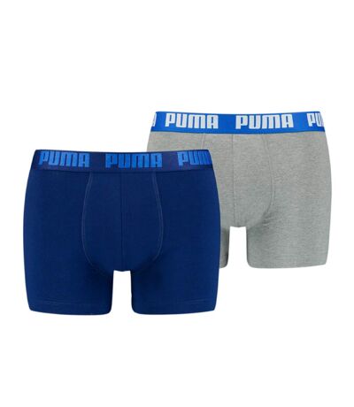 Lot x2 Boxers Bleus/Gris Homme Puma Basic