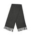 Solid Fringed Scarf One Size Dark Grey Melange Pieces-1