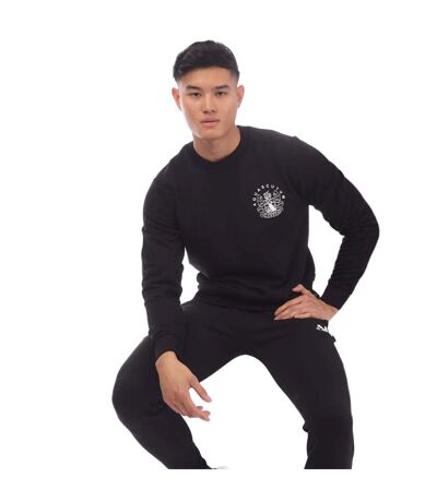 Mens Round Neck Sweatshirt Black Aquascutum