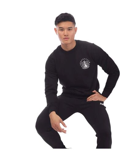 Mens Round Neck Sweatshirt Black Aquascutum