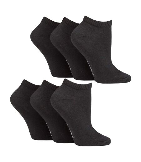 6 Pack Ladies Plain Sports Trainer Socks - Comfortable Everyday Ankle Socks