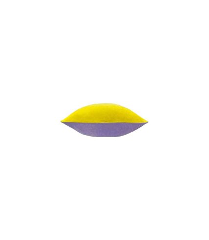 Furn Tanda Velvet Square Throw Pillow Cover (Lemon Yellow/Lilac) (One Size)