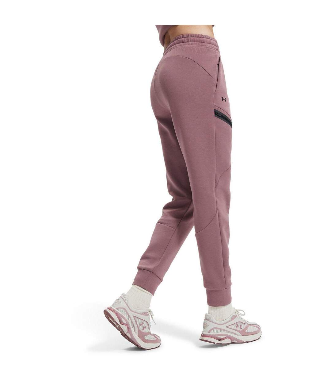 Womens/ladies Unstoppable Fleece Athletic Joggers Brown Under Armour-2