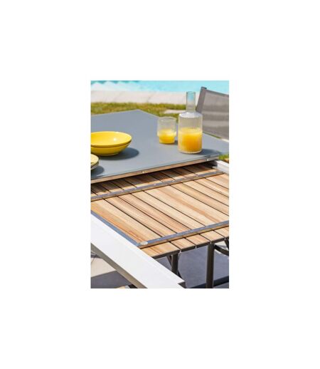 Table de Jardin en Verre Honfleur 180-250cm Gris Anthracite