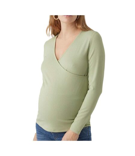 T-Shirt de Grossesse Vert Femme Vero Moda Marternity Fake - L