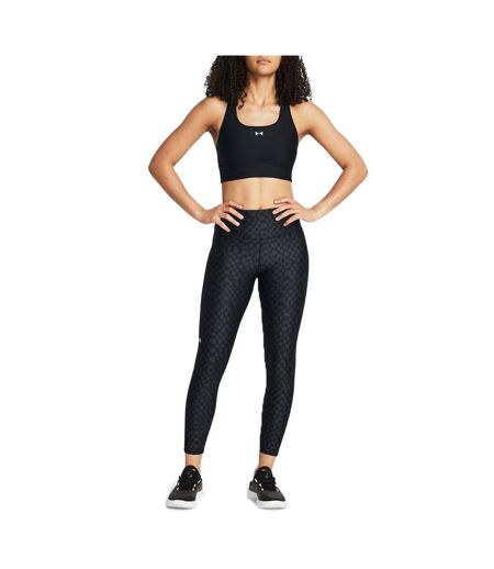 Womens/ladies Heatgear Printed Ankle Length Leggings Black Under Armour