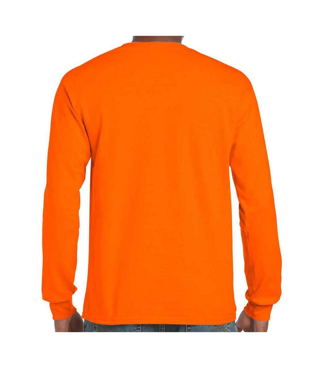 T-shirt Manches Longues Adulte Orange Fluo Gildan-2