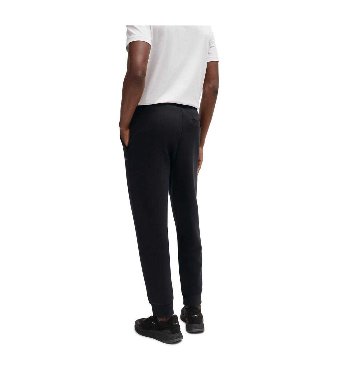Mens Hadiko Drawstring Waist Joggers Black Boss-3