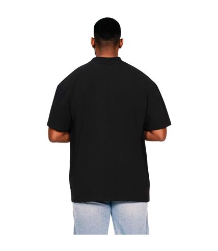 Casual Classics Mens Ringspun Cotton Extended Neckline Tall Oversized T-Shirt (Black)