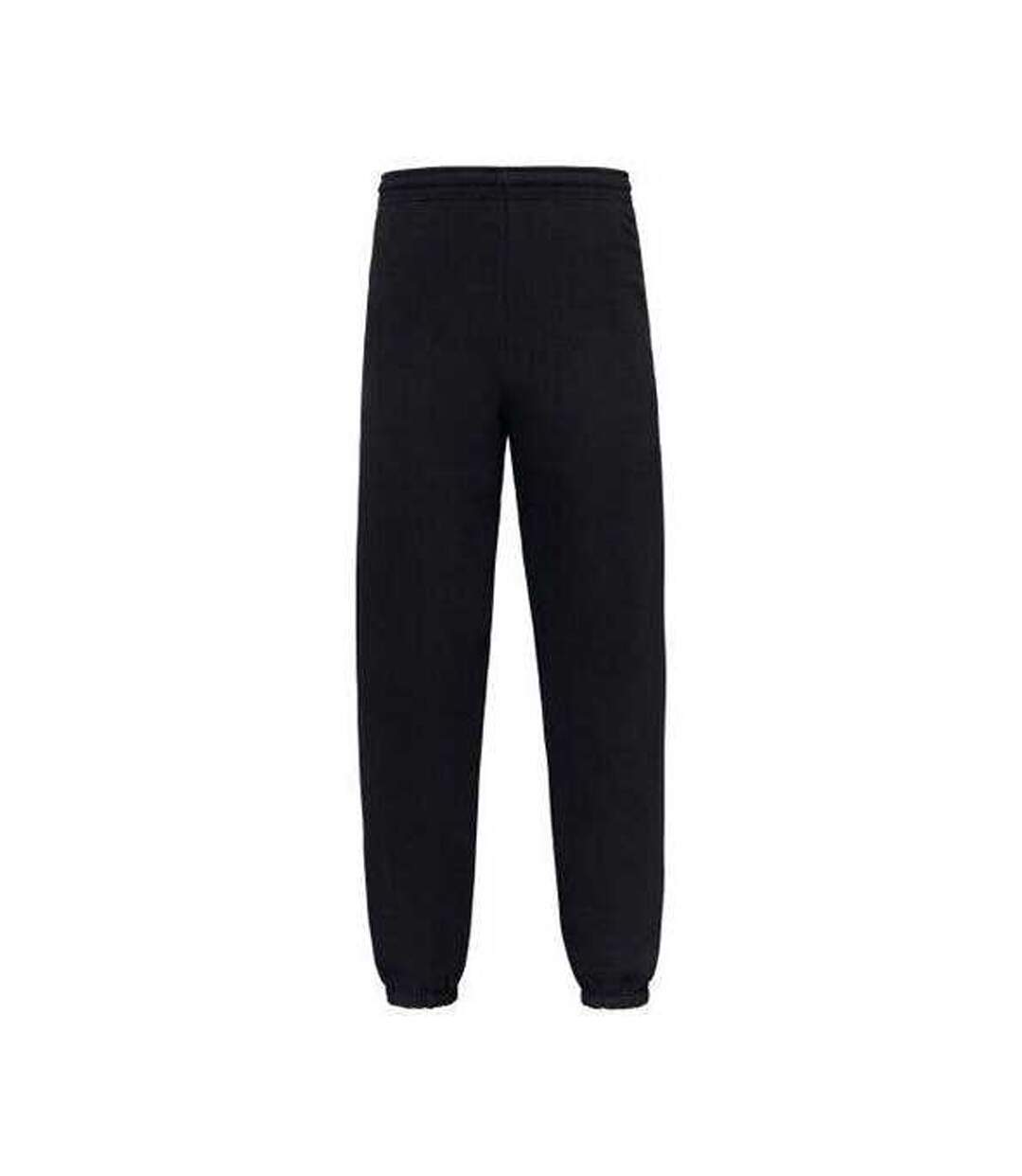 Pantalon De Jogging Uni À Taille Et Chevilles Élastiquées Iconic Premium Adulte Noir Fruit Of The Loom-1