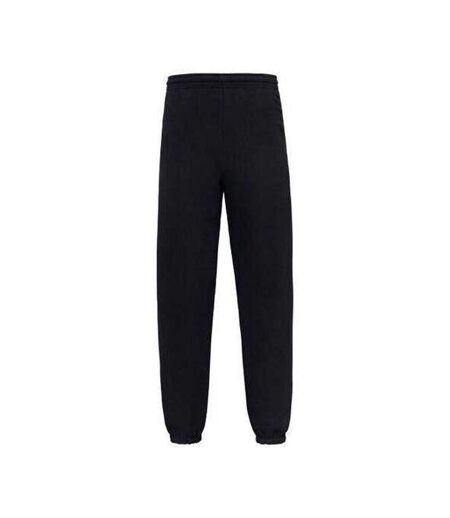 Pantalon De Jogging Uni À Taille Et Chevilles Élastiquées Iconic Premium Adulte Noir Fruit Of The Loom