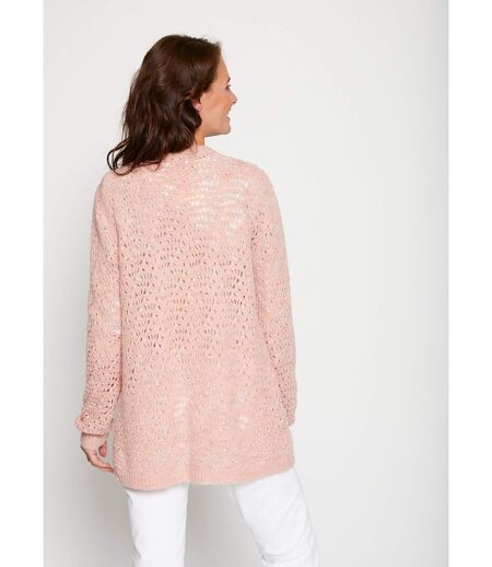 Gilet maille ajourée effet poilu