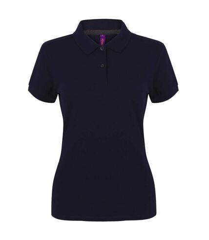 Henbury Womens/Ladies Micro-Fine Short Sleeve Polo Shirt (Navy)