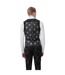 Mens Floral Embroidery Wool Blend Skinny Waistcoat Charcoal Twisted Tailor-3