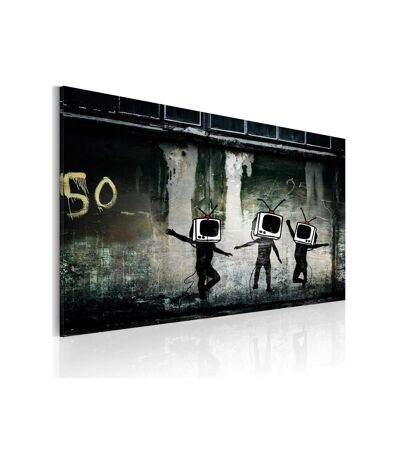 Paris Prix - Tableau Imprimé danse De Tv Têtes - Banksy 40x60cm