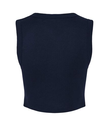 Womens/ladies muscles micro-rib tank top solid navy Bella + Canvas