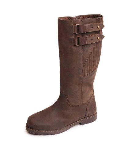 Woodland Mens Blake Waxy Leather Buckle Country Boot (Dark Brown) - UTDF1792