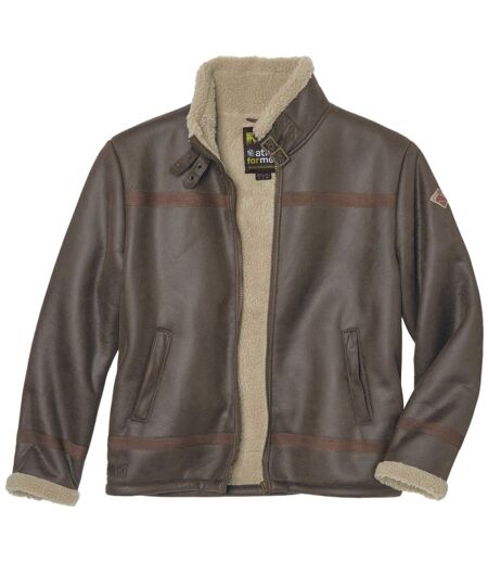 Le Blouson Style Bombardier Suédine Fourré Sherpa