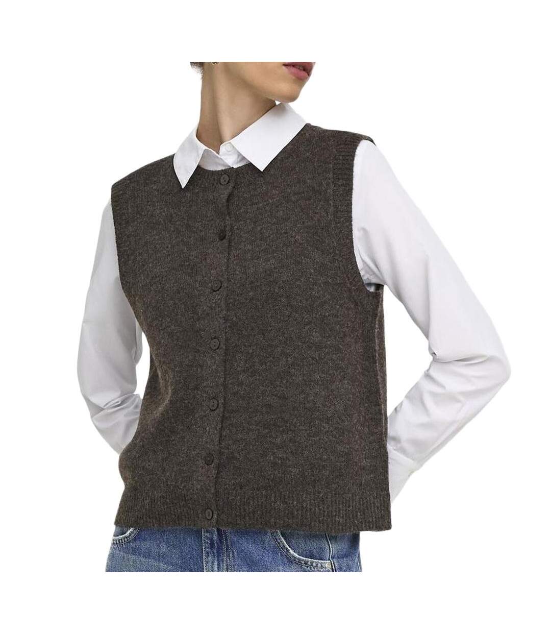 Gilet gris femme only livia-1