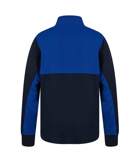 Mens Quarter Zip Track Top Navy Royal Blue Finden & Hales