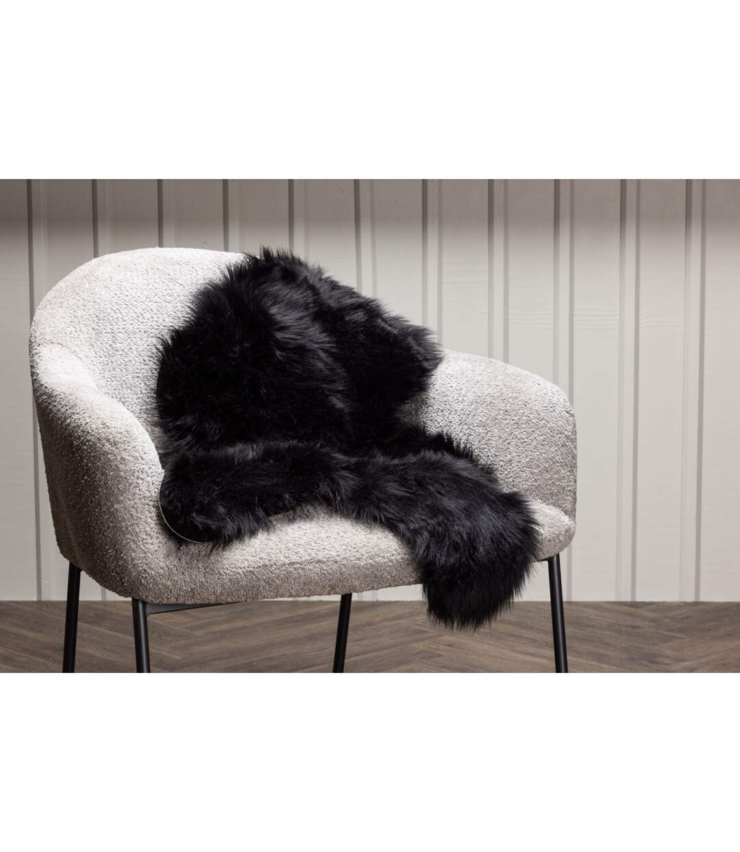 Tapis Imitation Fourrure Katy 60x90cm Noir-5