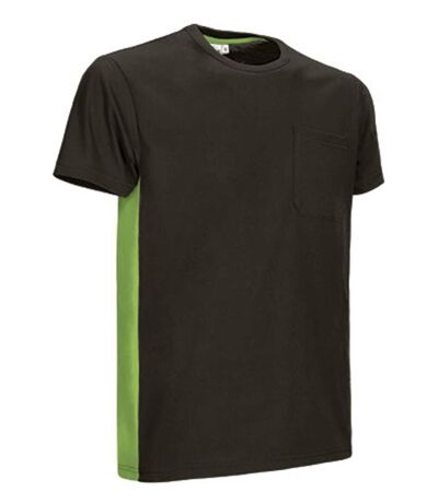 T-shirt bicolore - Unisexe - réf THUNDER - noir et vert pomme