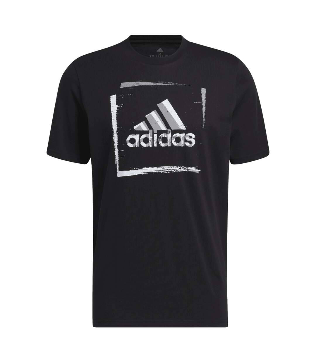 Mens Stencil Graphic Two Tone T-shirt Black Adidas-1