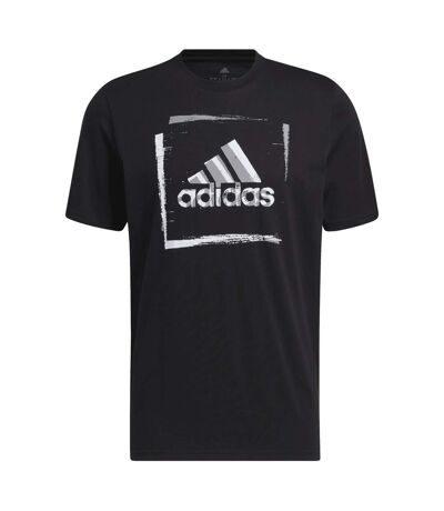 Mens Stencil Graphic Two Tone T-shirt Black Adidas